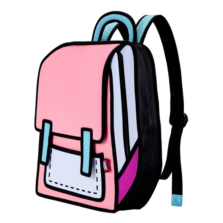Spaceman Cartoon Backpack-wide-pink (2)