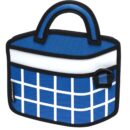 Checkered 3D Cartoon Handbag-dark blue (2)