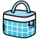 Checkered 3D Cartoon Handbag-light blue (2)