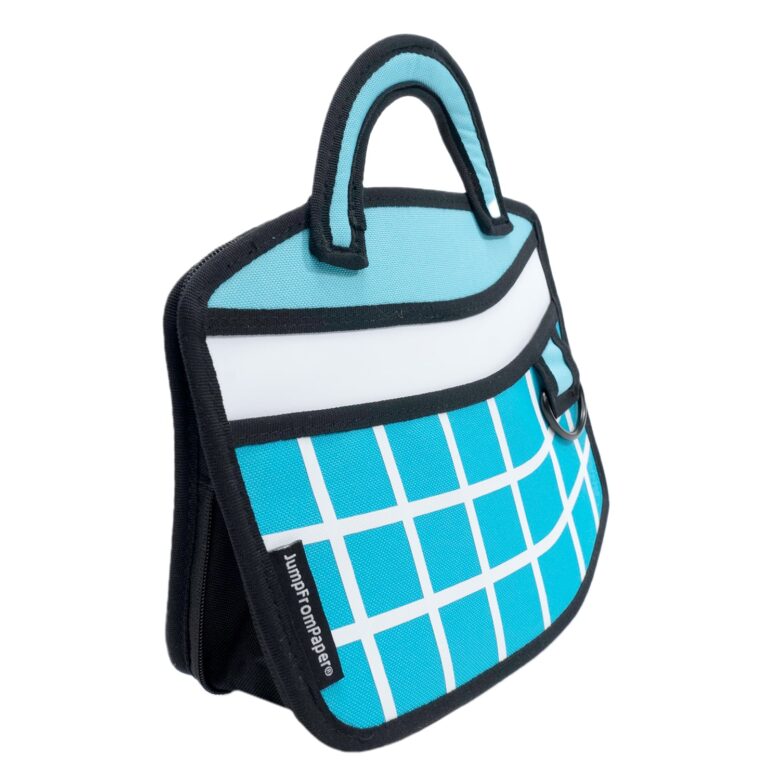 Checkered 3D Cartoon Handbag-light blue (5)