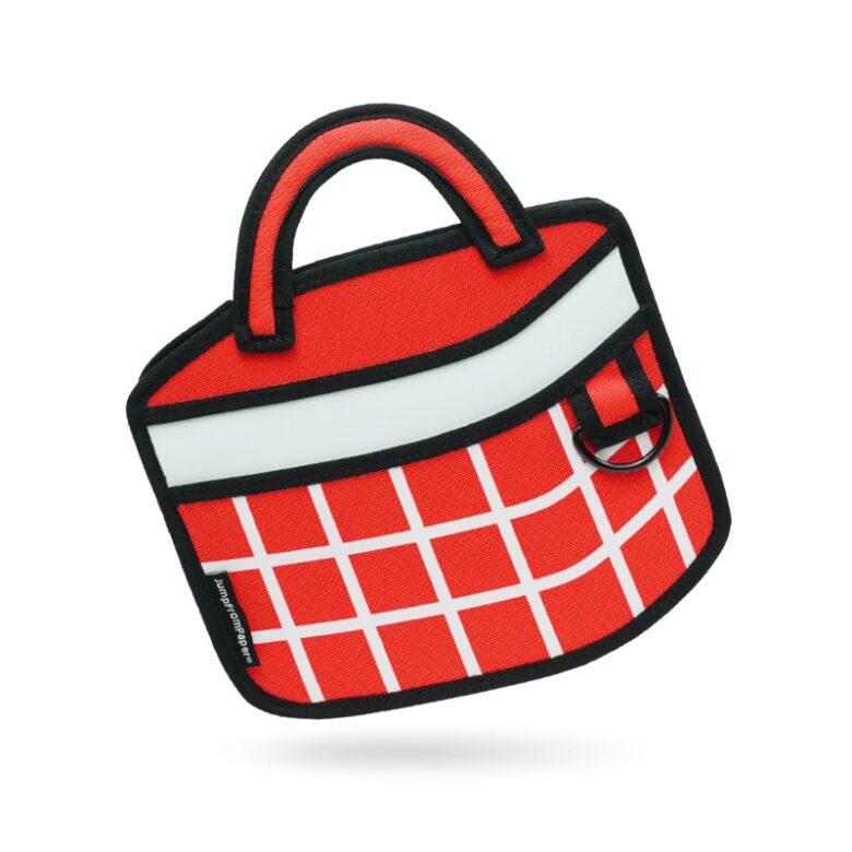 Checkered 3D Cartoon Handbag-red (8)