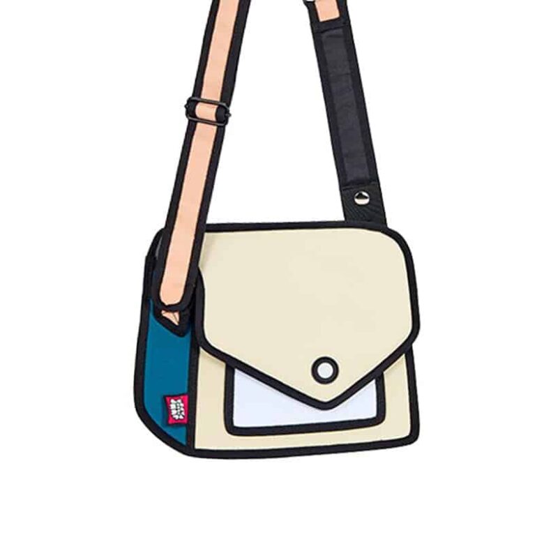 Giggle 2D Cartoon Shoulder Bag- beige (2)