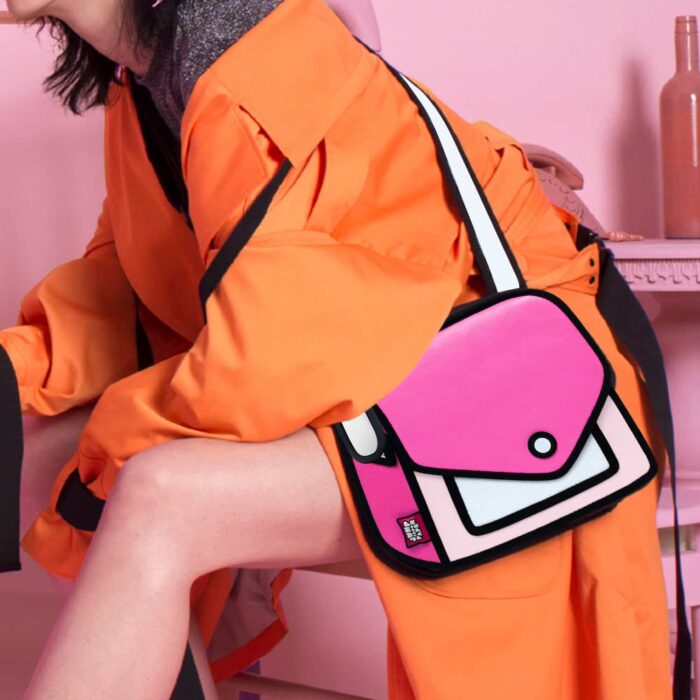Giggle 2D Cartoon Shoulder Bag-pink-1 (9)