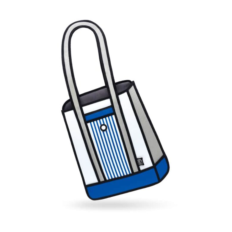 Jumpfrompaper 2D Cartoon Stripe Tote-blue (4)