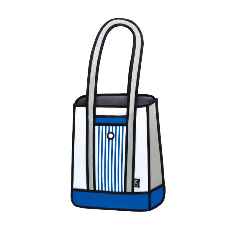 Jumpfrompaper 2D Cartoon Stripe Tote-blue (6)