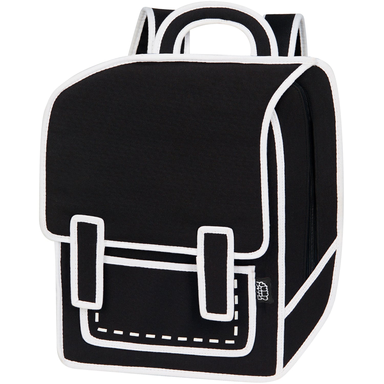 Spaceman Cartoon Backpack-wide-black (1)