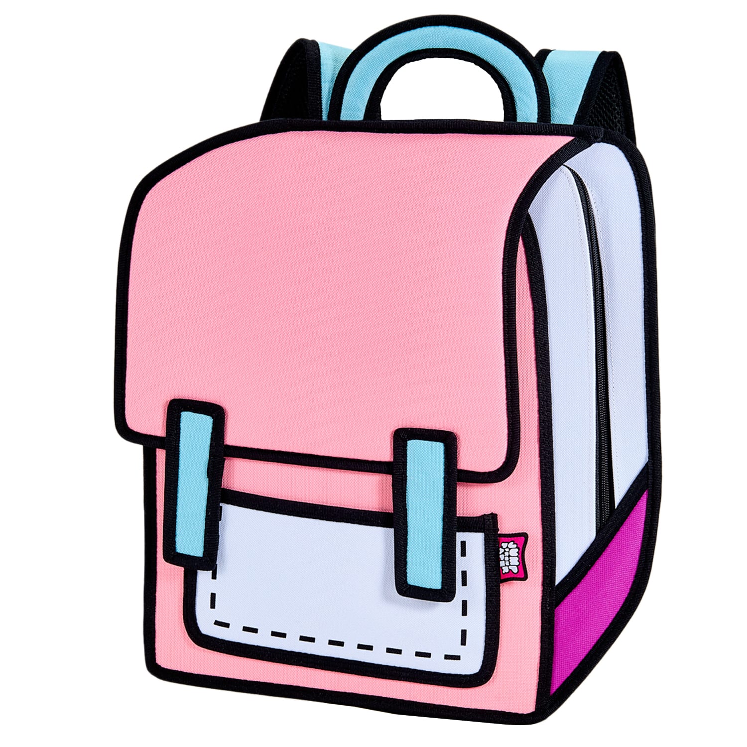 Spaceman Cartoon Backpack-wide-pink (1)